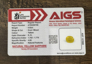 Yellow Sapphire - 5.02 Carats