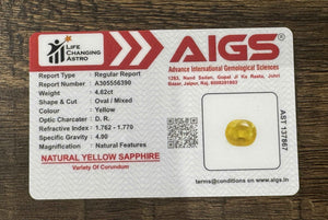 Yellow Sapphire - 4.62 Carats