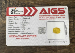Yellow Sapphire - 4.73 Carats