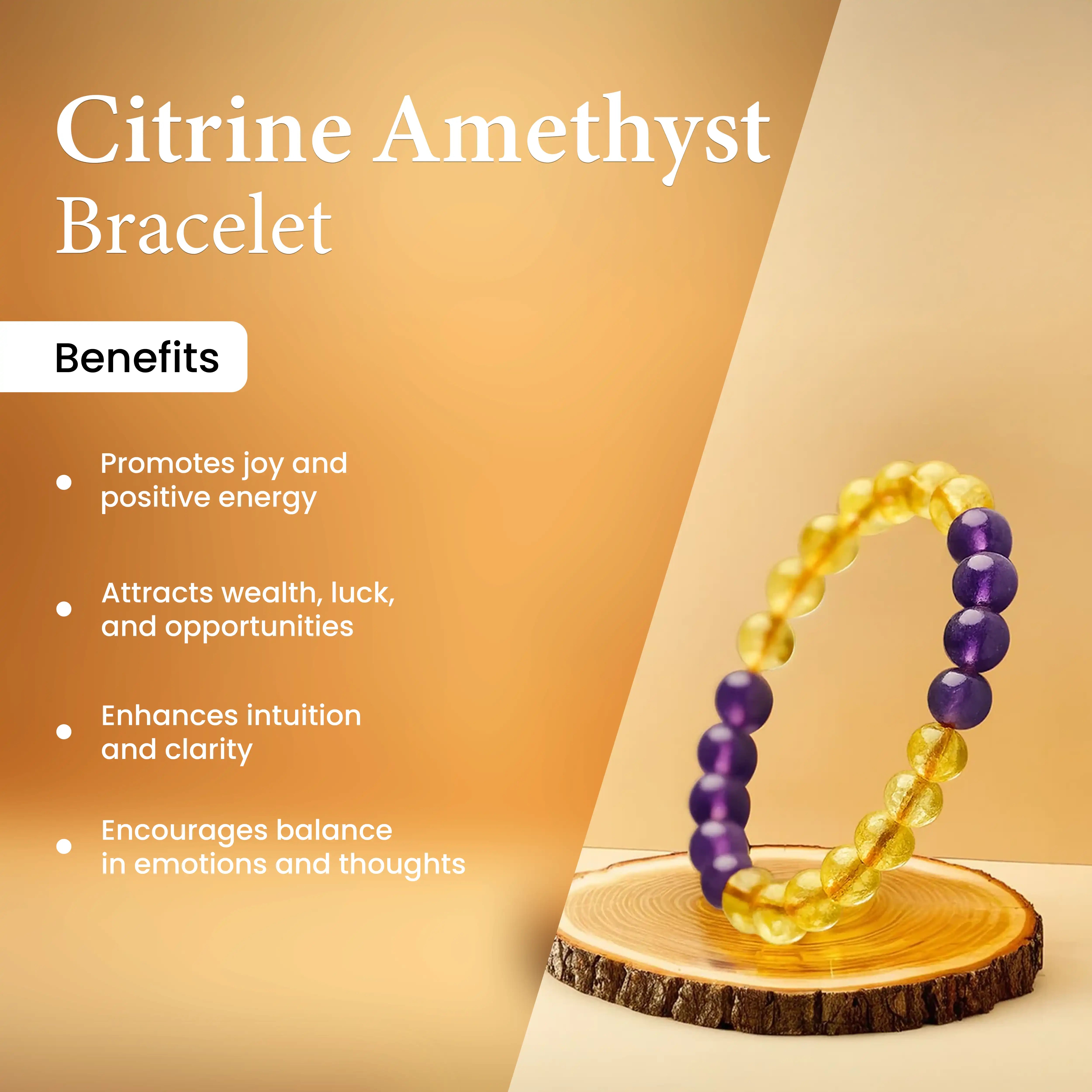 Bracelet for Abundance & Luck – Citrine Amethyst Bracelet