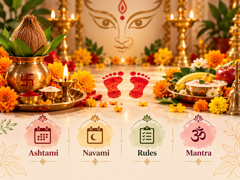 Kanya Pujan Vidhi 2026: Ashtami vs Navami, Rules, & Mantra