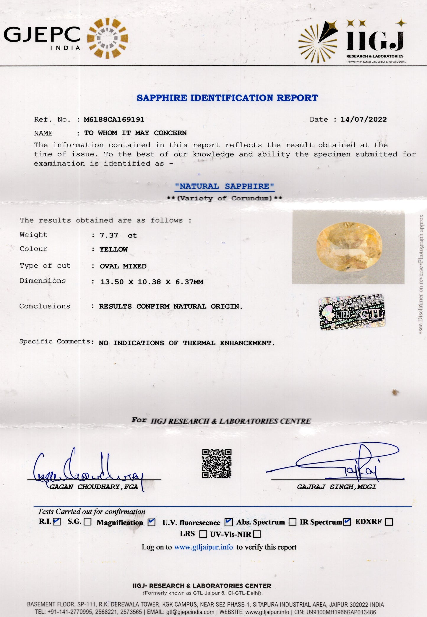 
                    
                      Natural Yellow Sapphire (Pukhraj) 7.37 Carats - Media 6
                    
                  