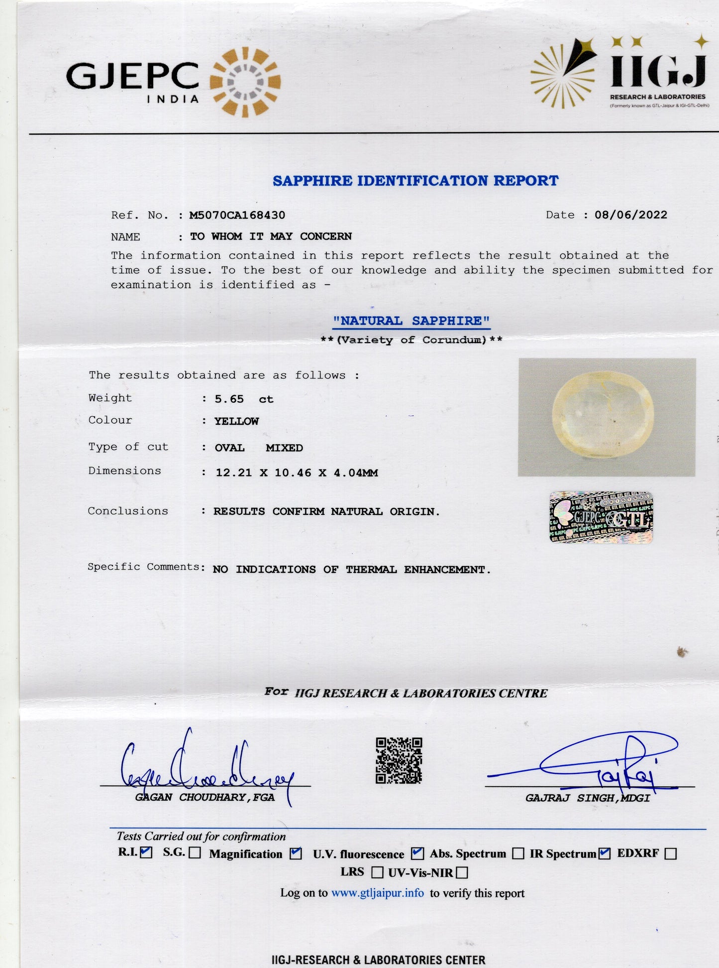 
                    
                      Natural Yellow Sapphire (Pukhraj) 5.65 Carats - Media 6
                    
                  