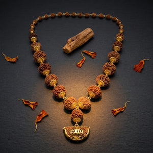 1 to 14 Mukhi Rudraksha Mala – Complete Set with Panchdhatu Caps