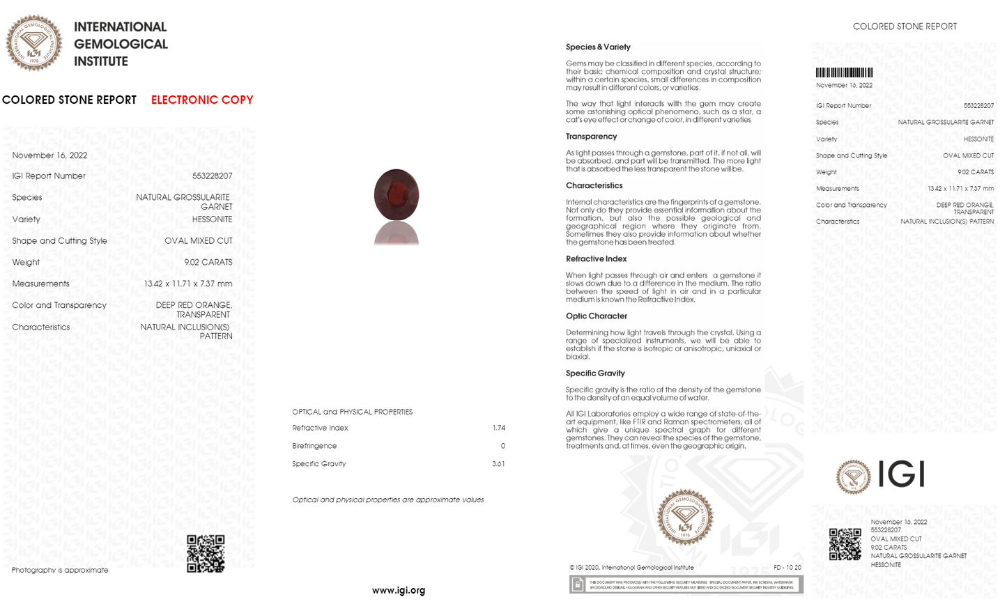 
                    
                      NATURAL HESSONITE (GOMED) 9.02 CARATS - Media 6
                    
                  