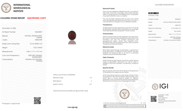 NATURAL HESSONITE (GOMED) 9.02 CARATS - Media 6