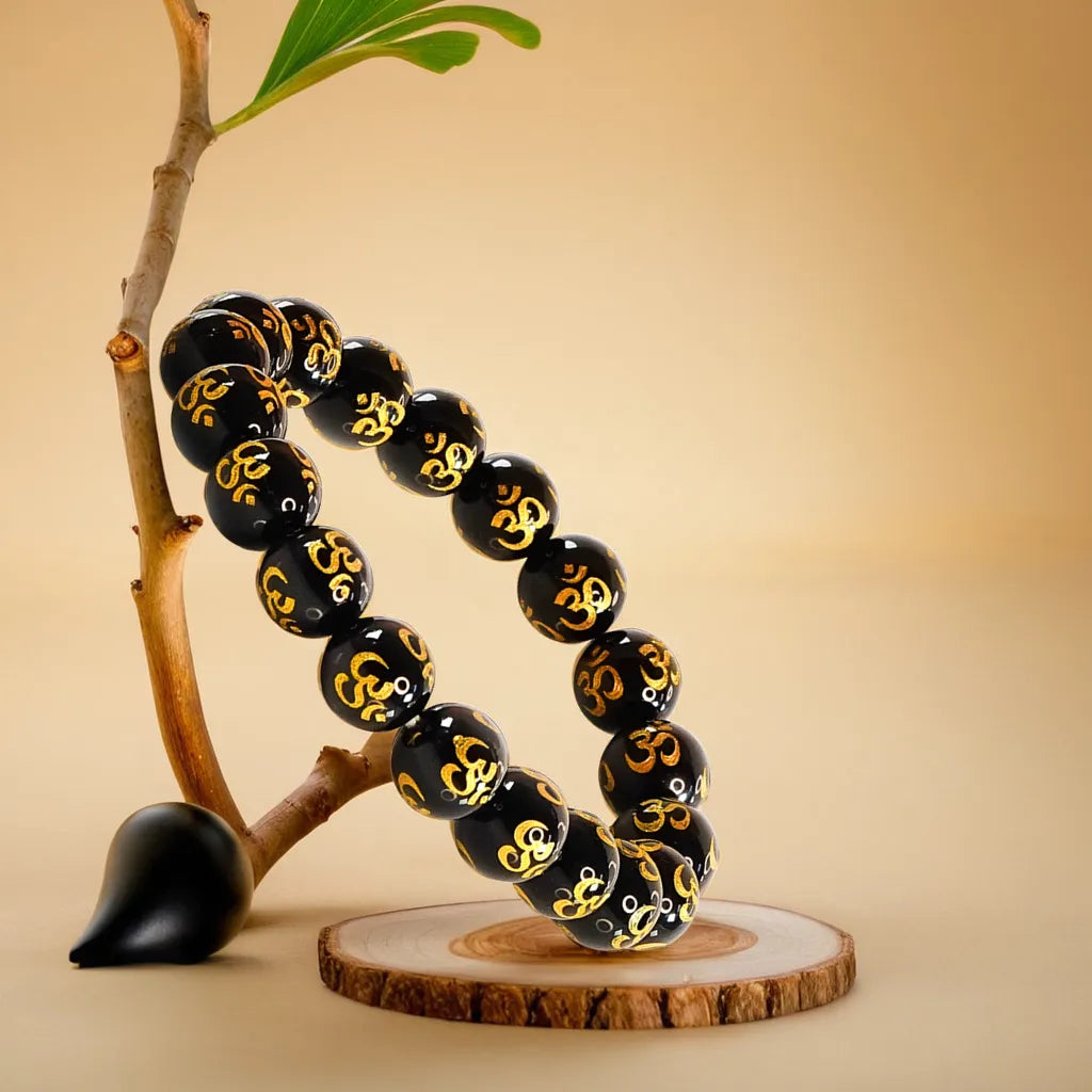 Black Onyx Om Bracelet