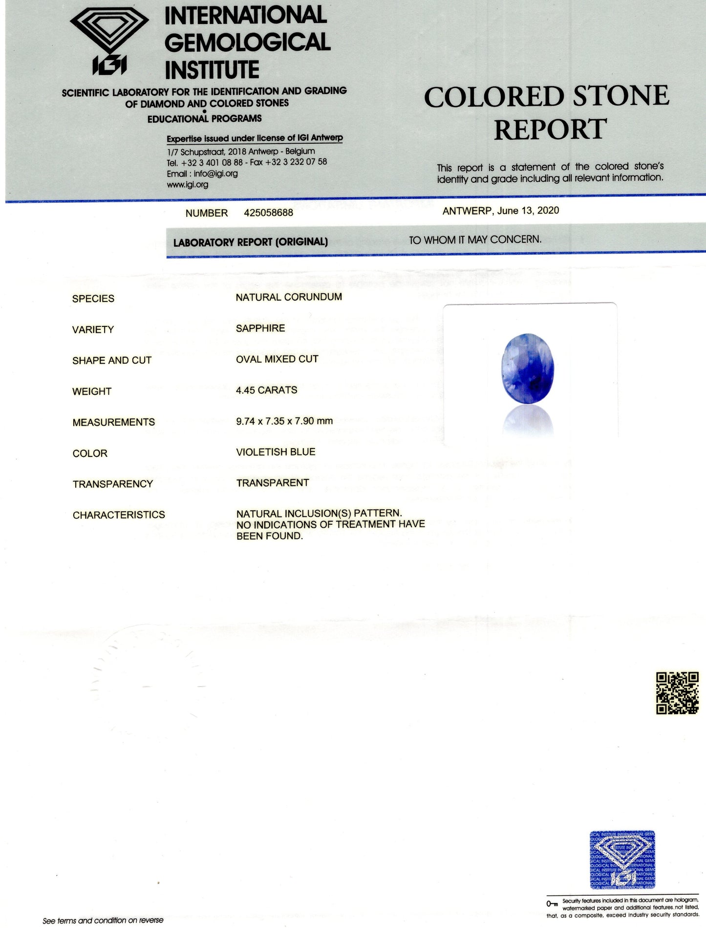 
                    
                      Kashmir Blue Sapphire (Neelam) 4.45 Carats - Media 6
                    
                  