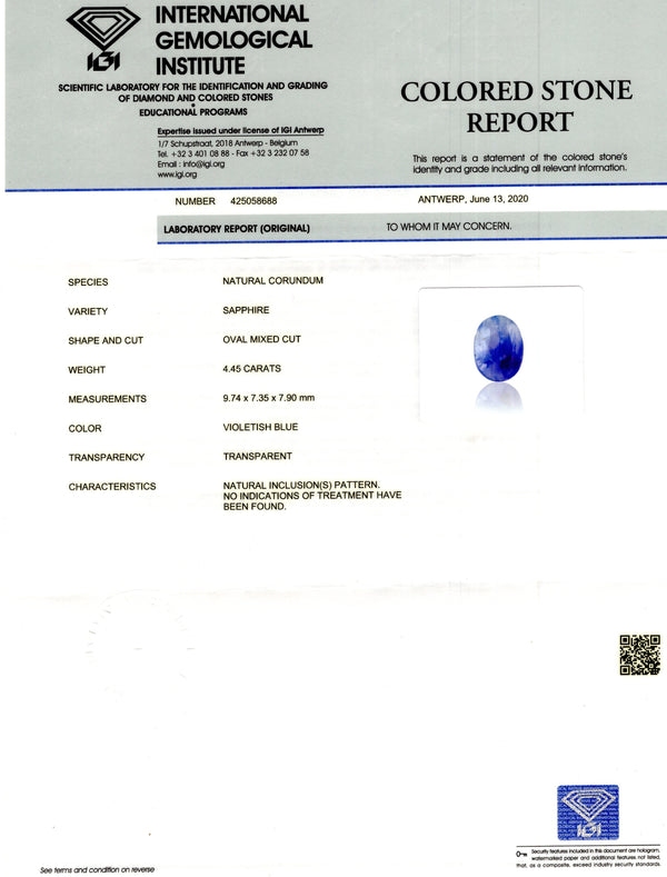 Kashmir Blue Sapphire (Neelam) 4.45 Carats - Media 6