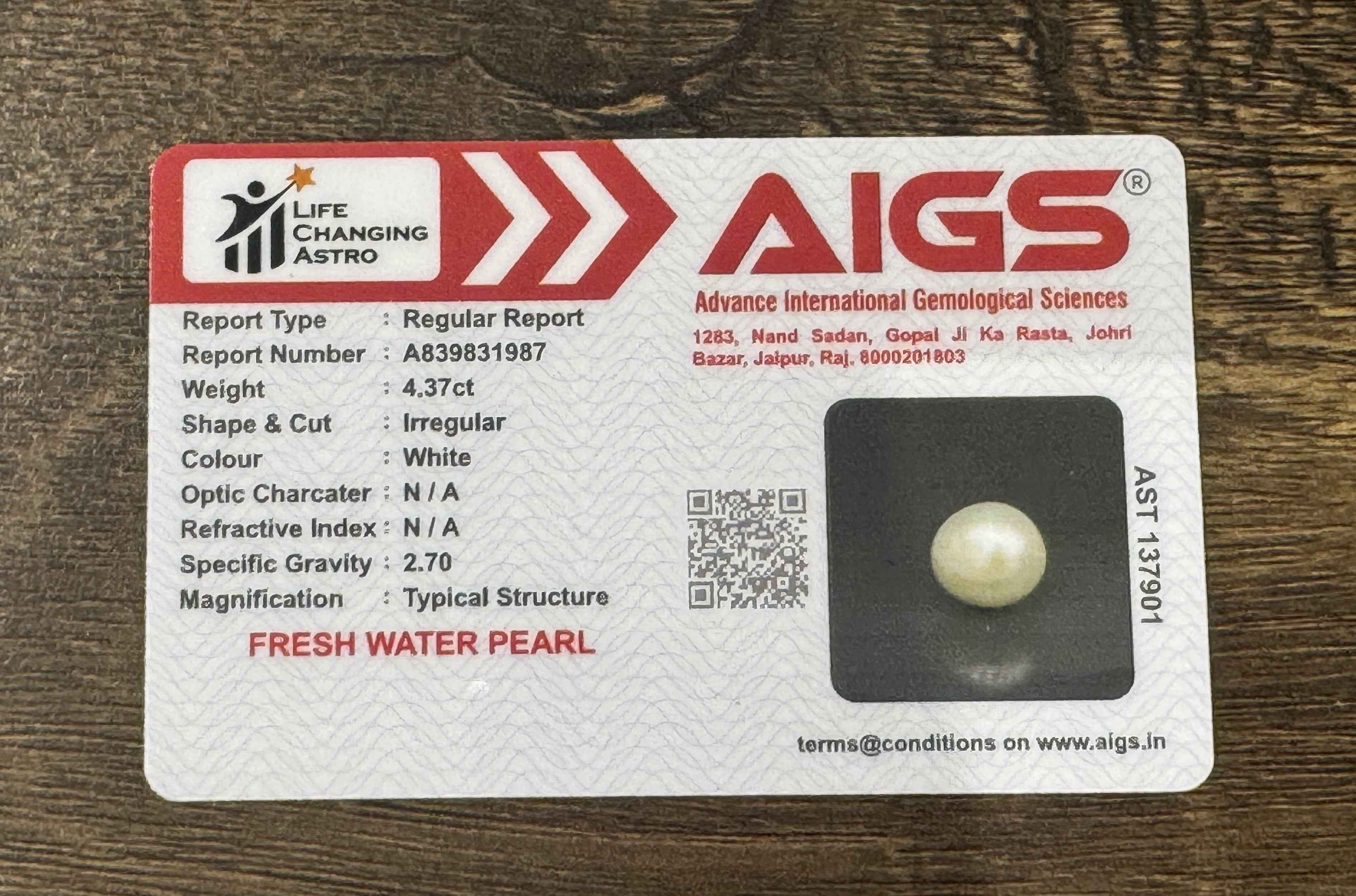 Fresh Water Pearl-4.37 Carats