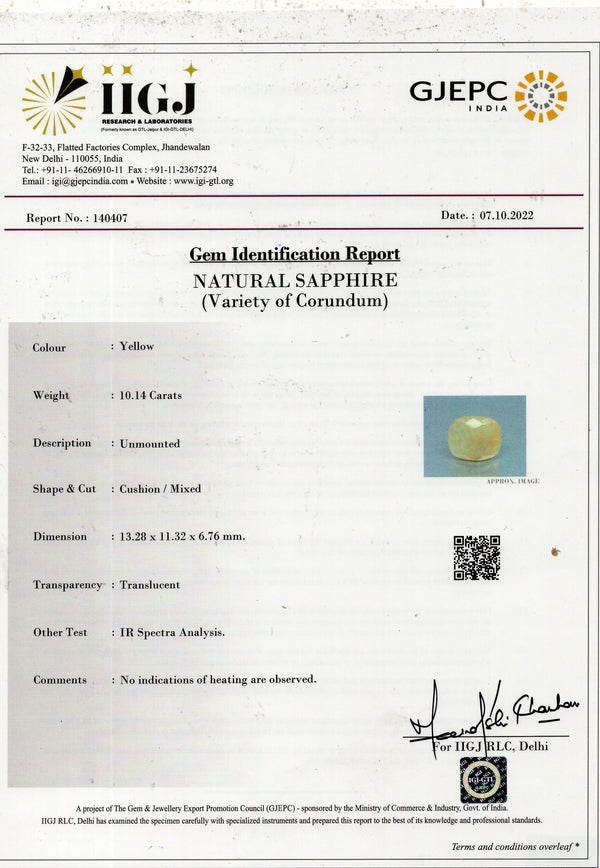 Natural Yellow Sapphire (Pukhraj) 10.14 Carats - Media 6