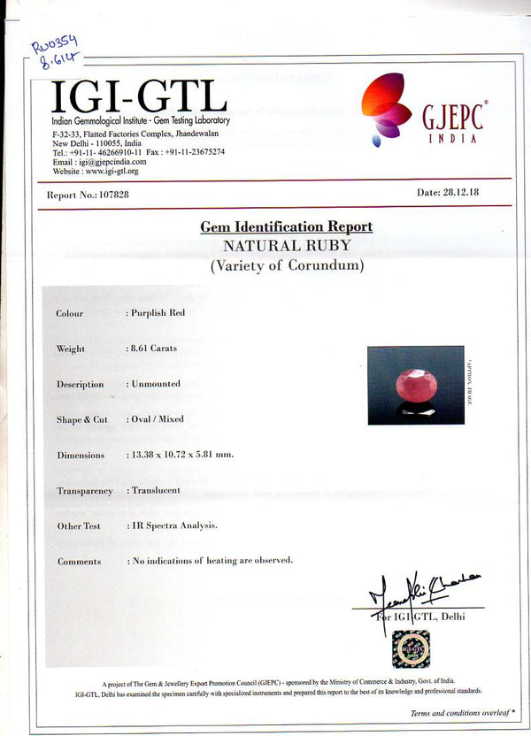 Natural Ruby (Manik) 8.61 Carats - Media 5