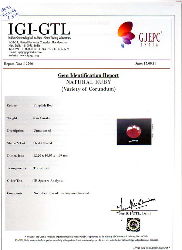 Natural Ruby (Manik) 6.37 Carats - Media 5