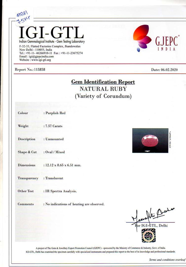 Natural Ruby (Manik) 7.57 Carats - Media 5