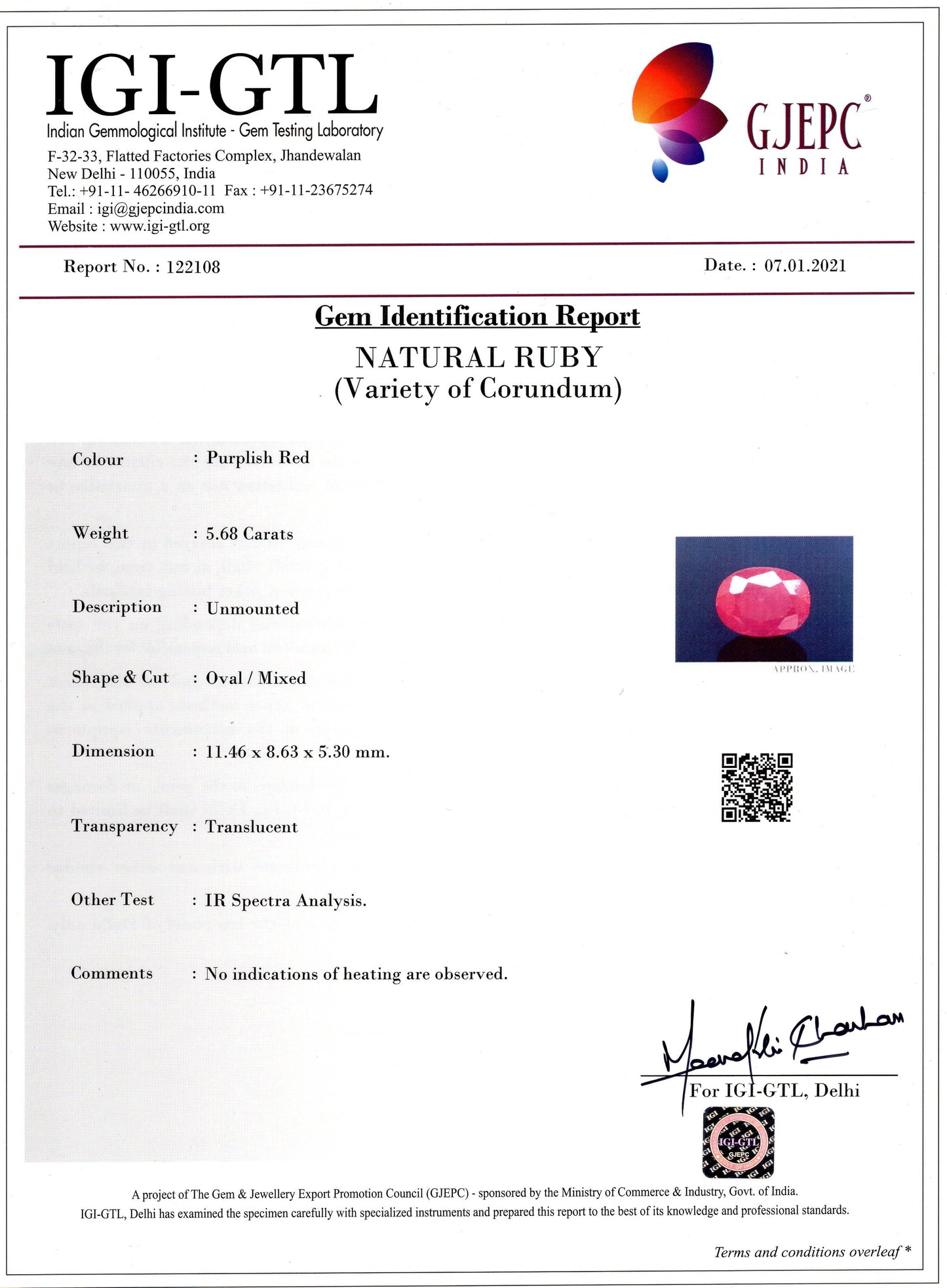 
                    
                      Natural Ruby (Manik) 5.68 Carats - Media 5
                    
                  