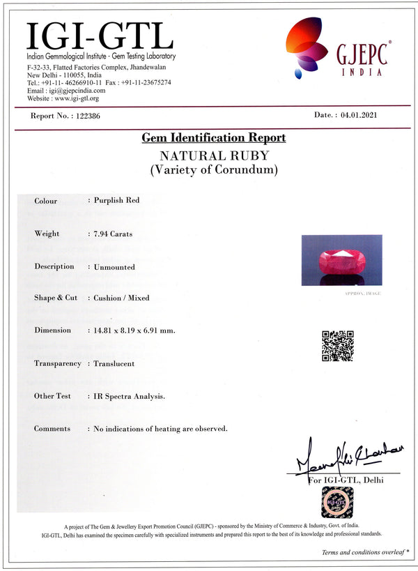 Natural Ruby (Manik) 7.94 Carats - Media 5