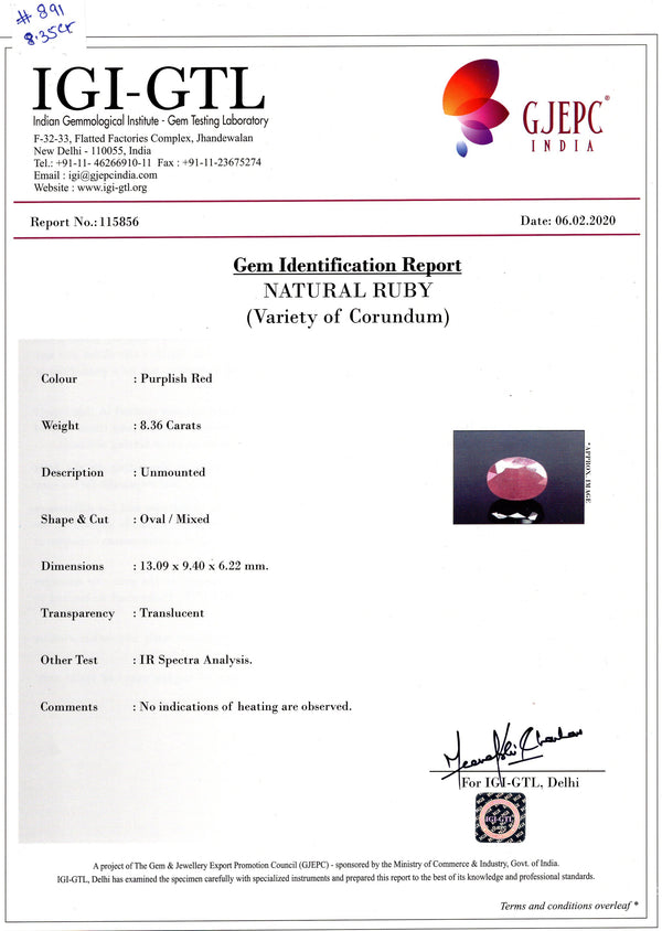Natural Ruby (Manik) 8.36 Carats - Media 5