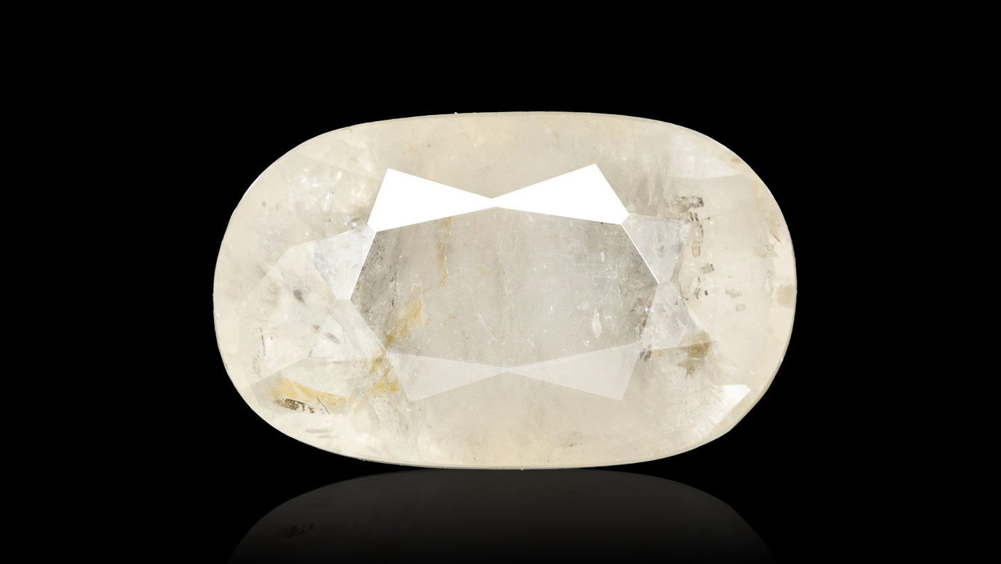 NATURAL WHITE SAPPHIRE 6.57  CARATS - White Sapphire (Safed Pukhraj)