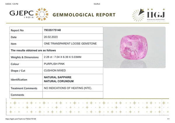 NATURAL PINK SAPPHIRE 2.28 CARATS - Media 6