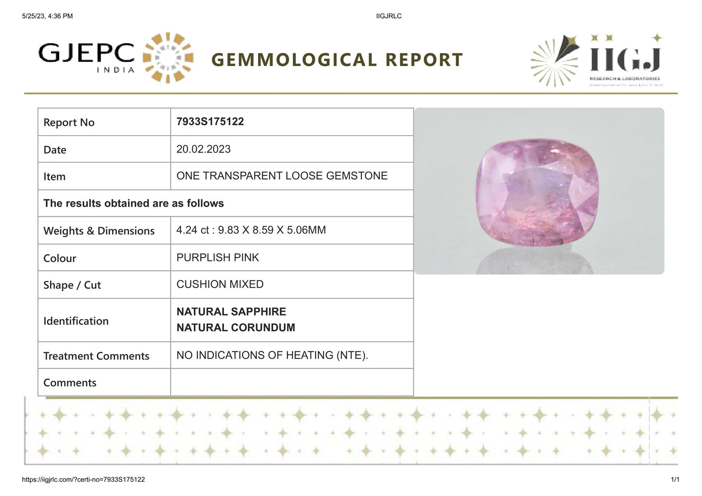 
                    
                      NATURAL PINK SAPPHIRE 4.24 CARATS - Media 6
                    
                  