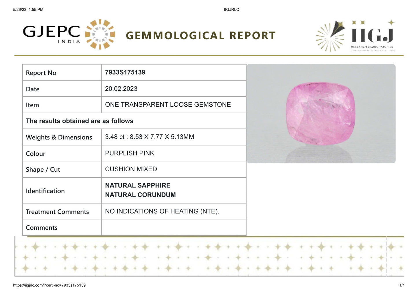 
                    
                      NATURAL PINK SAPPHIRE 3.48 CARATS - Media 6
                    
                  