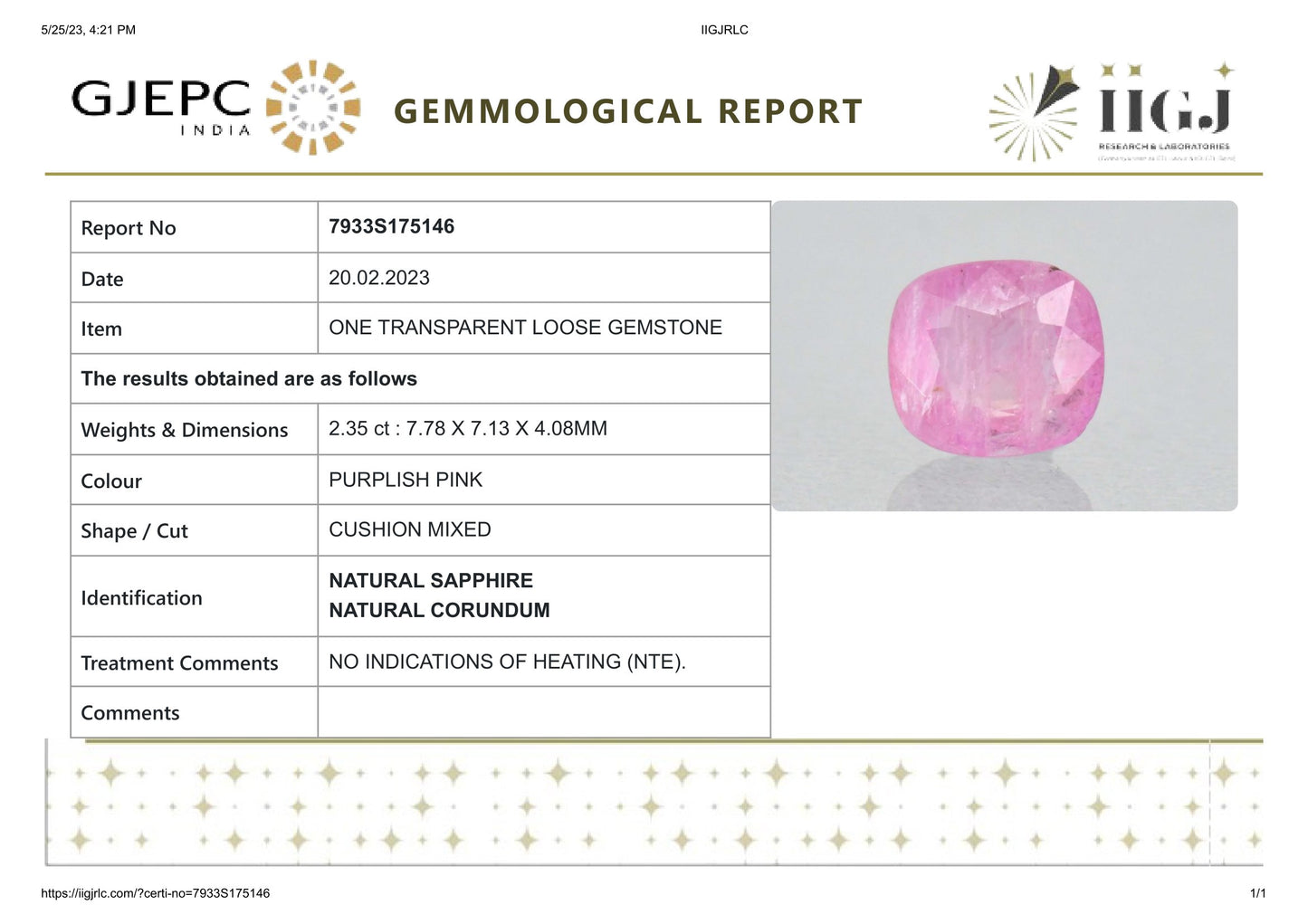 
                    
                      NATURAL PINK SAPPHIRE 2.35 CARATS - Media 6
                    
                  