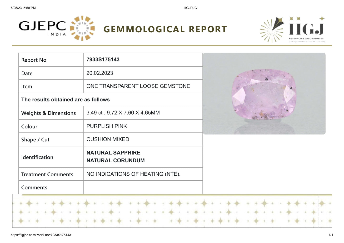 
                    
                      NATURAL PINK SAPPHIRE 3.49 CARATS - Media 6
                    
                  