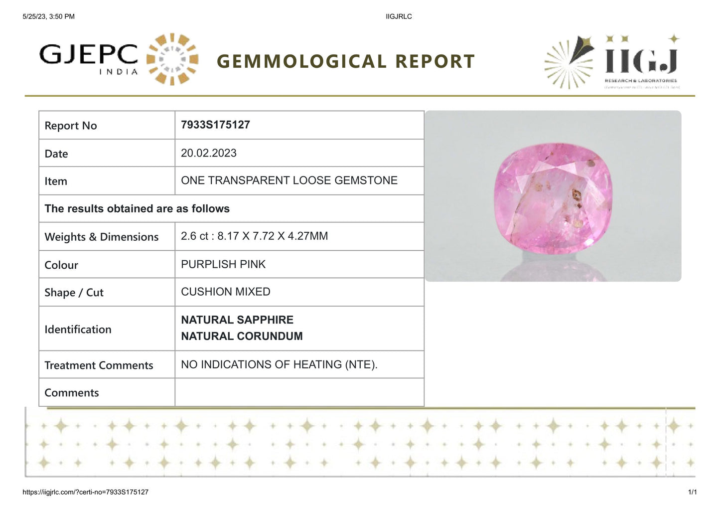 
                    
                      NATURAL PINK SAPPHIRE 2.60 CARATS - Media 6
                    
                  