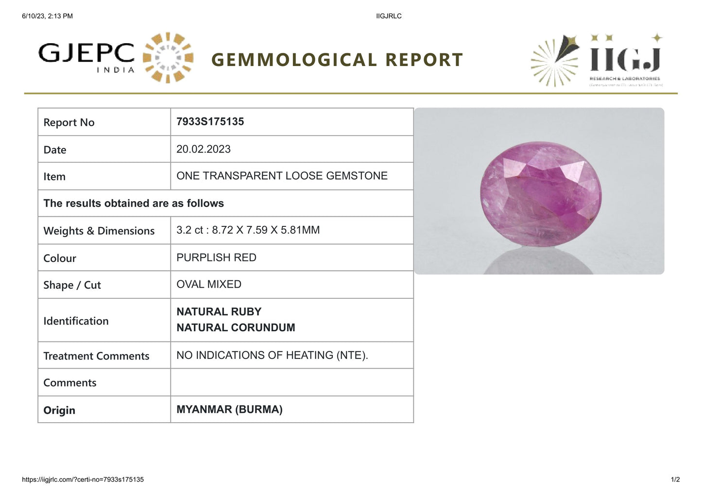 
                    
                      Burmese Ruby (Manik) 3.20 Carats - Media 6
                    
                  