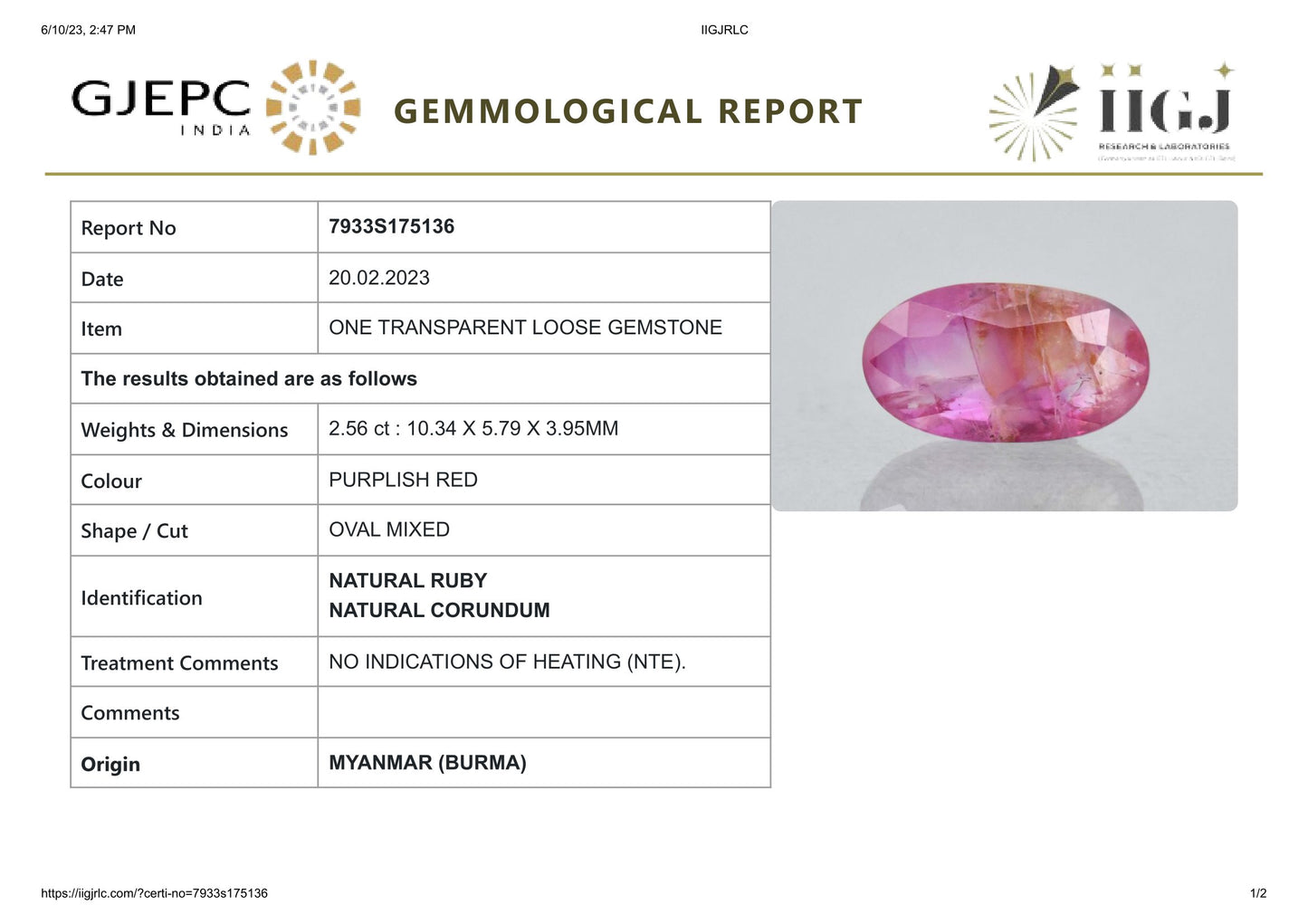 
                    
                      Burmese Ruby (Manik) 2.56 Carats - Media 6
                    
                  