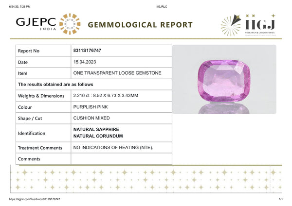 NATURAL PINK SAPPHIRE 2.21 CARATS - Media 6