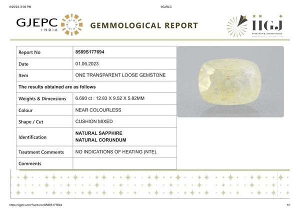 NATURAL WHITE SAPPHIRE 6.69 CARATS - Media 6
