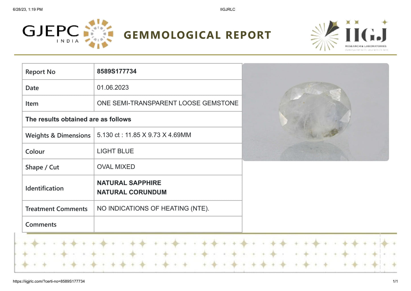 
                    
                      Natural Blue Sapphire (Neelam) 5.13 Carats - Media 5
                    
                  