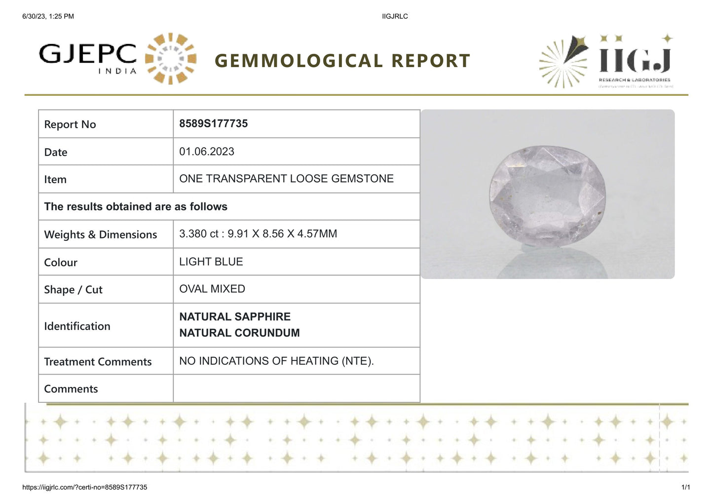 
                    
                      Natural Blue Sapphire (Neelam) 3.38 Carats - Media 6
                    
                  
