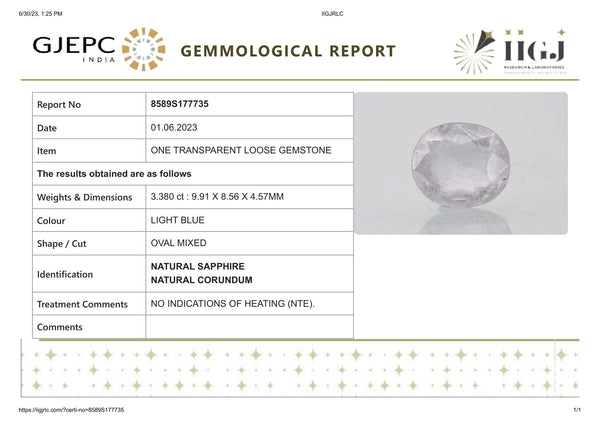 Natural Blue Sapphire (Neelam) 3.38 Carats - Media 6