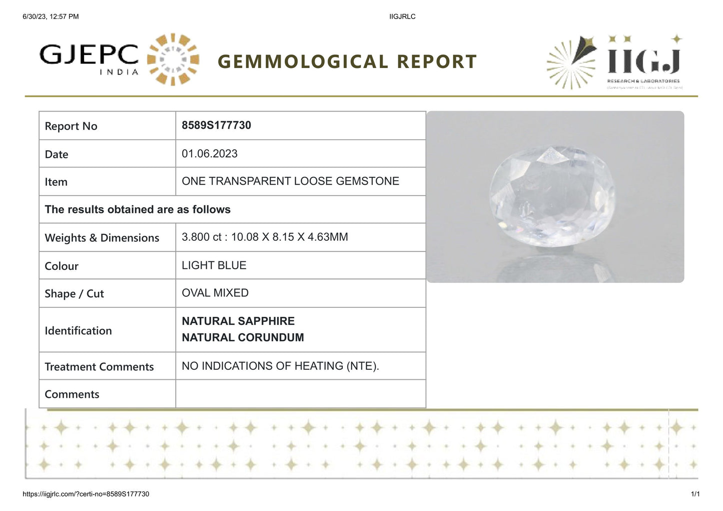 
                    
                      Natural Blue Sapphire (Neelam) 3.80 Carats - Media 6
                    
                  