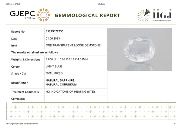 Natural Blue Sapphire (Neelam) 3.80 Carats - Media 6