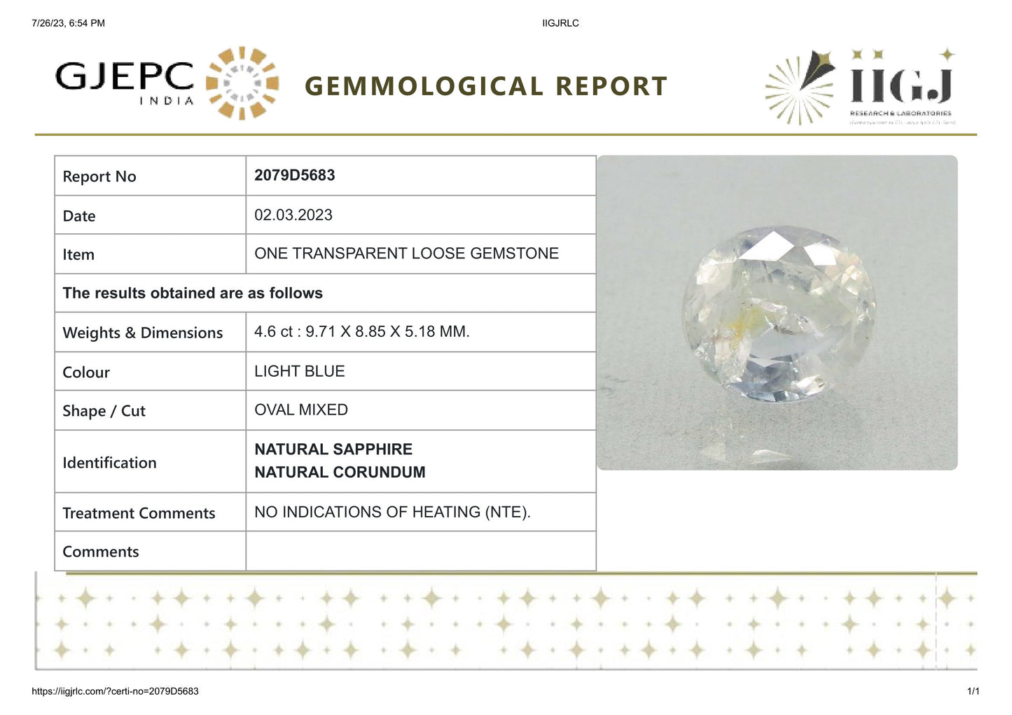 
                    
                      Natural Blue Sapphire (Neelam) 4.60 Carats - Media 6
                    
                  