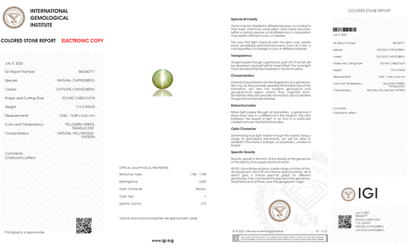 NATURAL CAT'S EYE (Lehsuniya)  7.73 Carats - Media 6