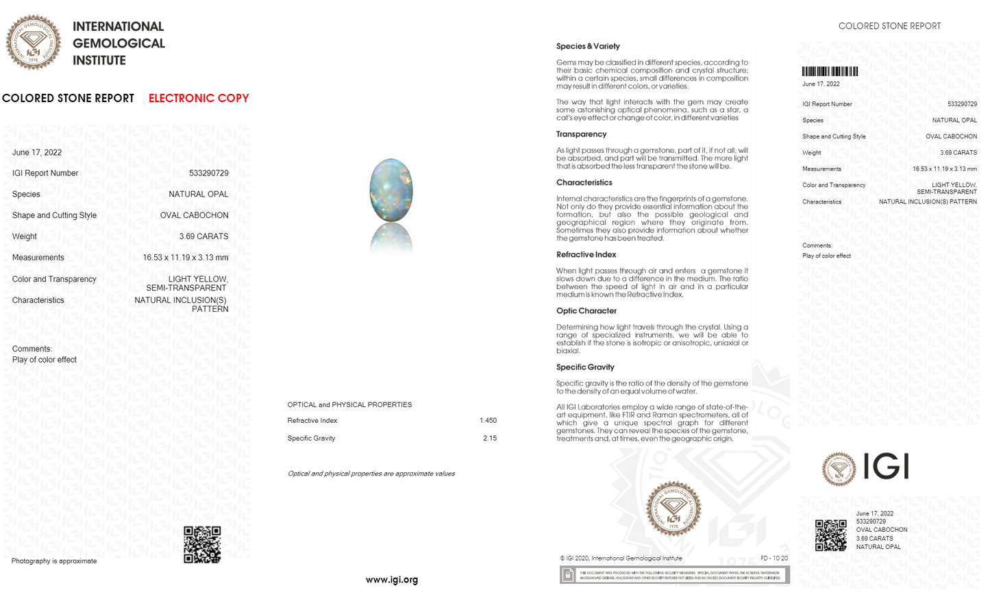 
                    
                      NATURAL OPAL 3.69 CARATS - Media 5
                    
                  