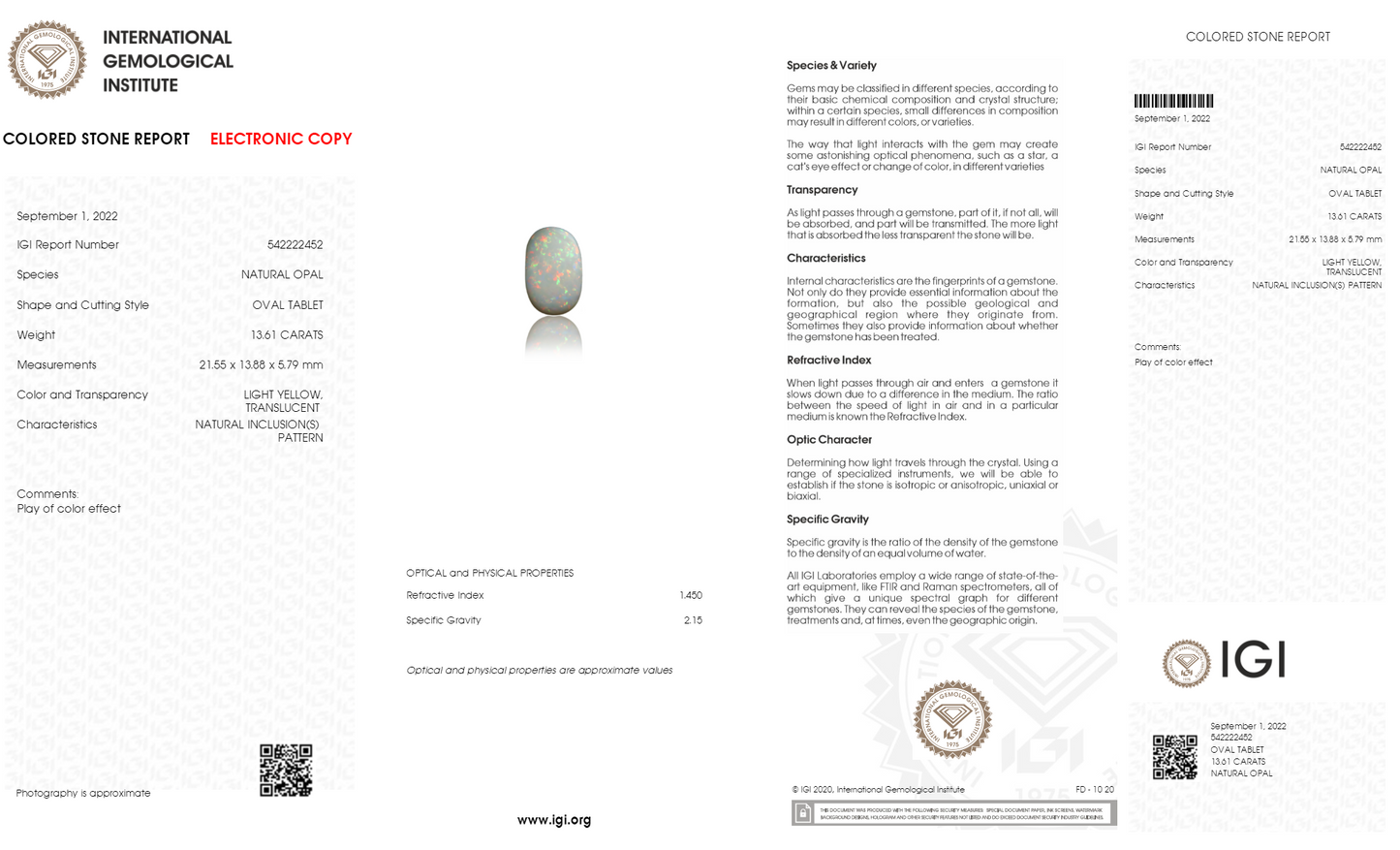 
                    
                      NATURAL OPAL 13.61 CARATS - Media 6
                    
                  