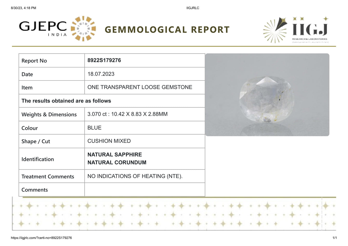 
                    
                      Natural Blue Sapphire (Neelam) 3.07 Carats - Media 6
                    
                  