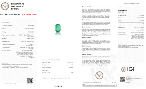 Natural Zambian Emerald (Panna) 5.32 Carats - Media 6