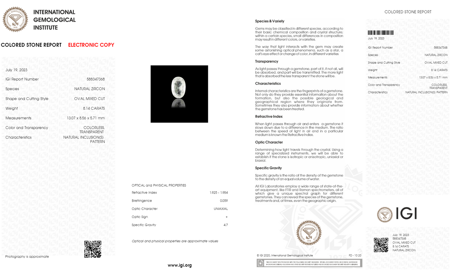 
                    
                      NATURAL ZIRCON 8.14 CARATS - Media 6
                    
                  
