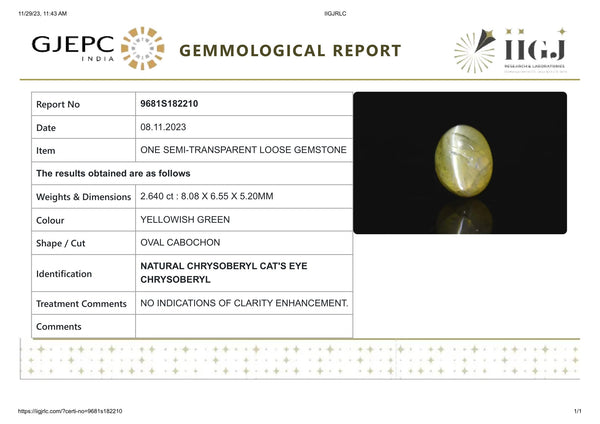 NATURAL CAT'S EYE (Lehsuniya) 2.64 Carats - Media 6