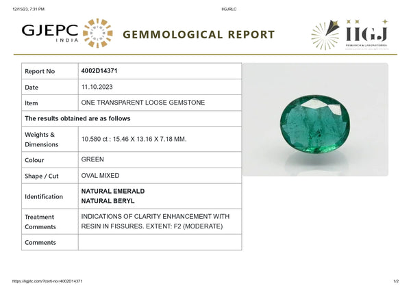 Zambian Emerald (Panna) 10.58 Carats - Media 6