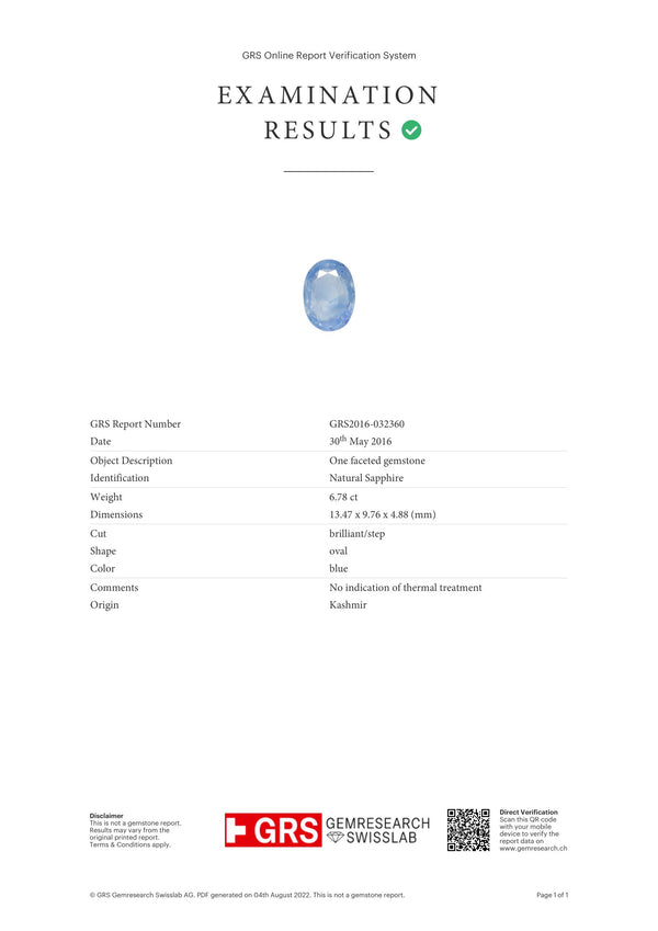 Kashmir Blue Sapphire (Neelam) 6.78 Carats - Media 6