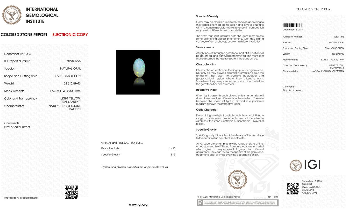 
                    
                      NATURAL OPAL 3.86 CARATS - Media 6
                    
                  