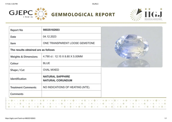 Natural Blue Sapphire (Neelam) 4.79 Carats - Media 6