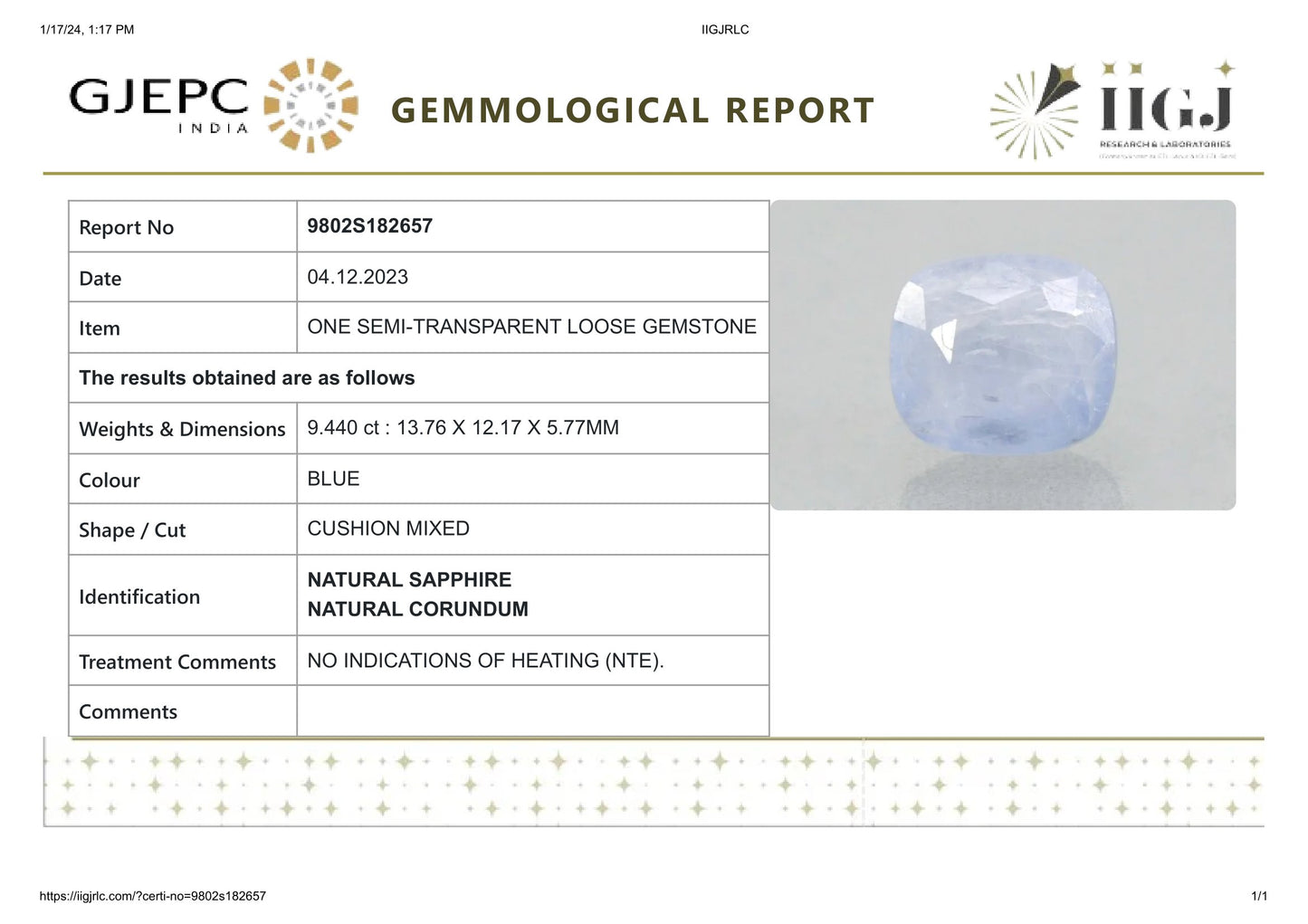 
                    
                      Natural Blue Sapphire (Neelam) 9.44 Carats - Media 6
                    
                  